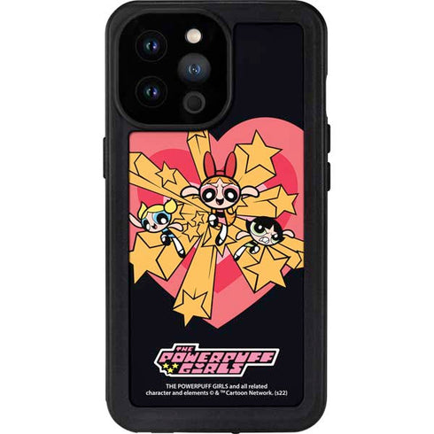 Cartoon Network Powerpuff Girls Gold Stars iPhone 14 Pro Max Waterproof Case
