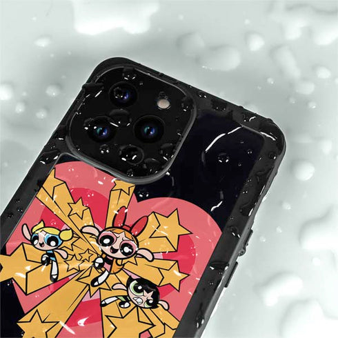 Cartoon Network Powerpuff Girls Gold Stars iPhone 14 Pro Max Waterproof Case