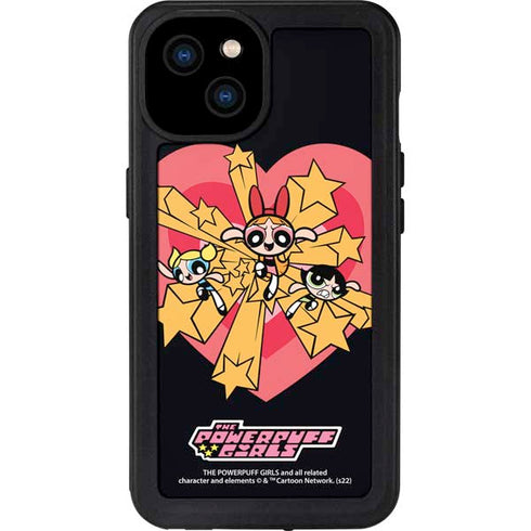 Cartoon Network Powerpuff Girls Gold Stars iPhone 15 Plus Waterproof Case