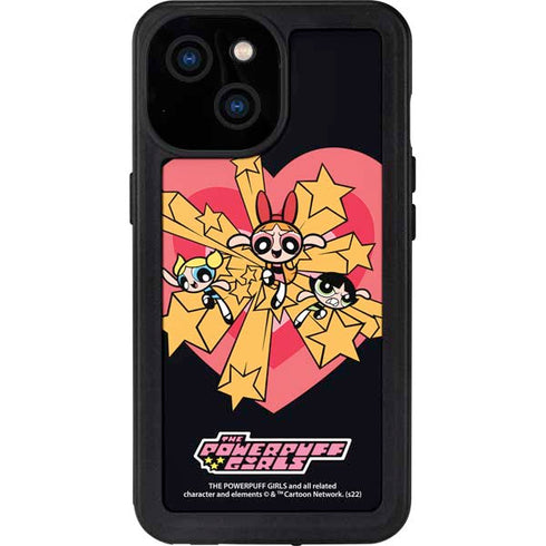 Cartoon Network Powerpuff Girls Gold Stars iPhone 15 Waterproof Case