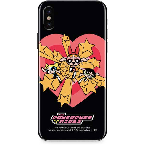 Cartoon Network Powerpuff Girls Gold Stars iPhone X Skin