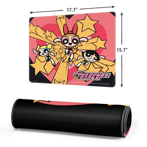 Cartoon Network Powerpuff Girls Gold Stars Gaming Mouse Pad