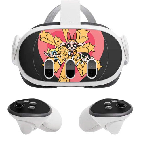 Cartoon Network Powerpuff Girls Gold Stars Meta Quest 3 Skin