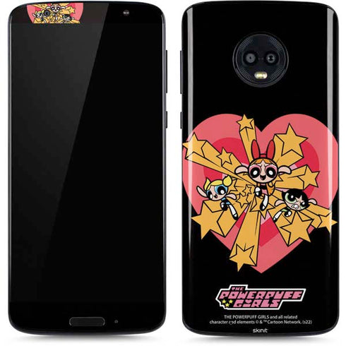Cartoon Network Powerpuff Girls Gold Stars Moto G6 Skin