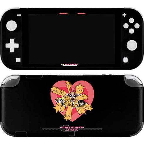 Cartoon Network Powerpuff Girls Gold Stars Nintendo Switch Lite Skin