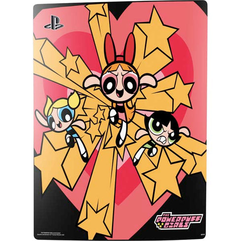 Cartoon Network Powerpuff Girls Gold Stars PS5 Digital Edition Console Skin