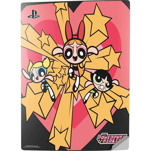 Cartoon Network Powerpuff Girls Gold Stars PS5 Digital Edition Console Skin