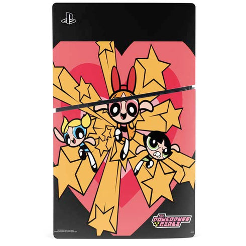 Cartoon Network Powerpuff Girls Gold Stars PS5 Slim Digital Edition Bundle Skin