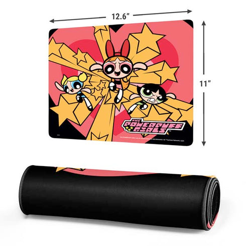 Cartoon Network Powerpuff Girls Gold Stars Gaming Mouse Pad