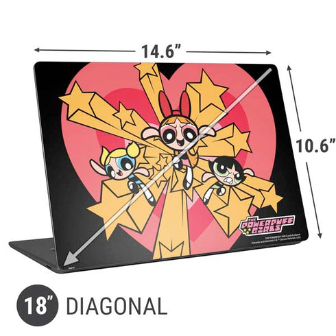 Cartoon Network Powerpuff Girls Gold Stars Universal Laptop 18in (14.6 x 10.6in) Skin