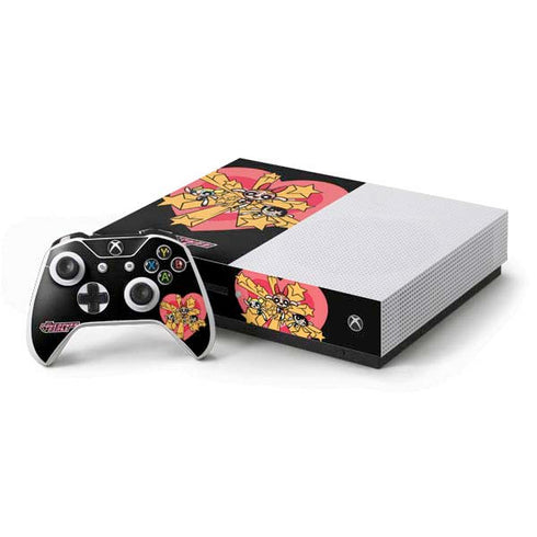 Cartoon Network Powerpuff Girls Gold Stars Xbox One S Console and Controller Bundle Skin
