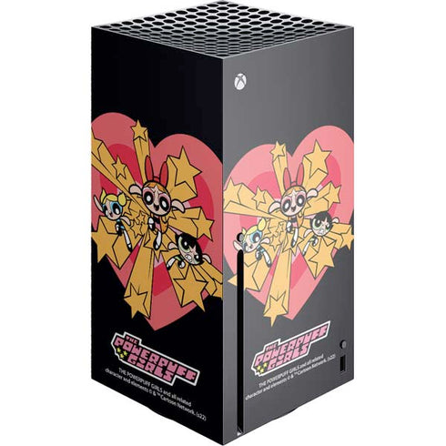 Cartoon Network Powerpuff Girls Gold Stars Xbox Series X Console Skin