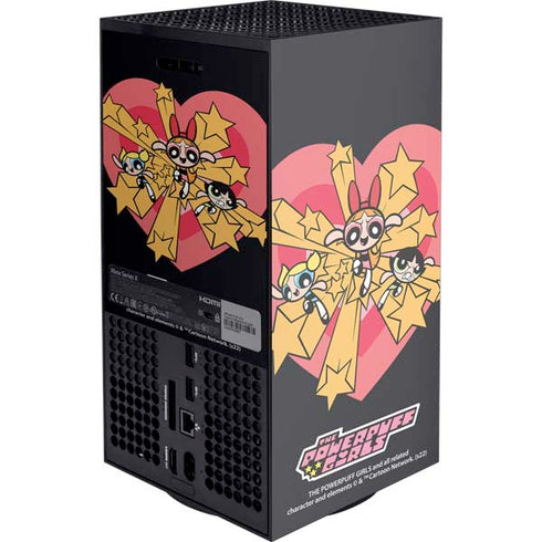 Cartoon Network Powerpuff Girls Gold Stars Xbox Series X Console Skin