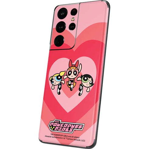 Cartoon Network Powerpuff Girls Hearts Galaxy S21 Ultra 5G Skin