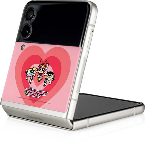 Cartoon Network Powerpuff Girls Hearts Galaxy Z Flip3 5G Skin