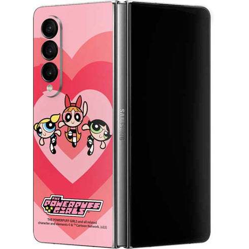 Cartoon Network Powerpuff Girls Hearts Galaxy Z Fold4 5G Skin