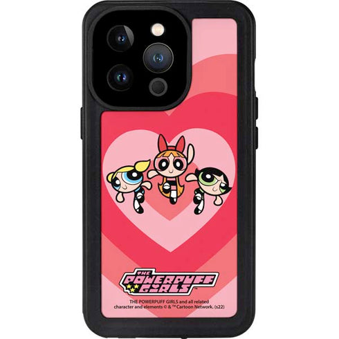 Cartoon Network Powerpuff Girls Hearts iPhone 14 Pro Waterproof Case