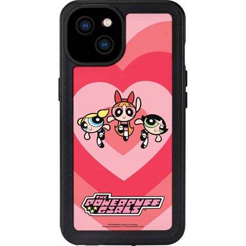 Cartoon Network Powerpuff Girls Hearts iPhone 15 Plus Waterproof Case