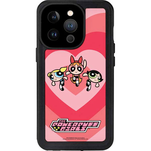 Cartoon Network Powerpuff Girls Hearts iPhone 15 Pro Waterproof Case