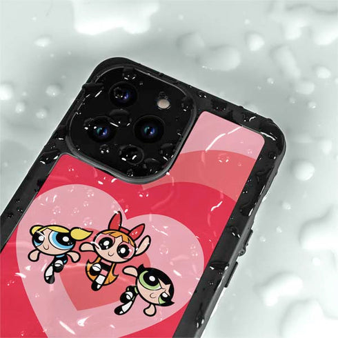 Cartoon Network Powerpuff Girls Hearts iPhone 15 Pro Waterproof Case