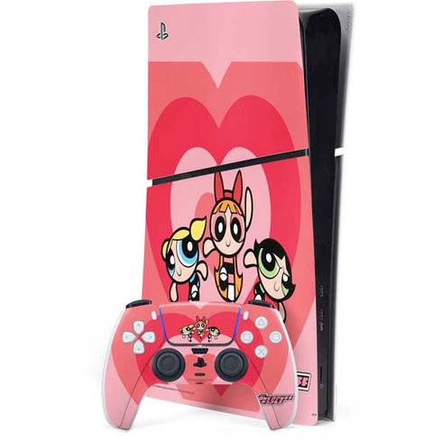 Cartoon Network Powerpuff Girls Hearts PS5 Slim Digital Edition Console Skin