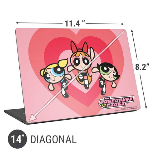 Cartoon Network Powerpuff Girls Hearts Universal Laptop 14in (11.4 x 8.2in) Skin