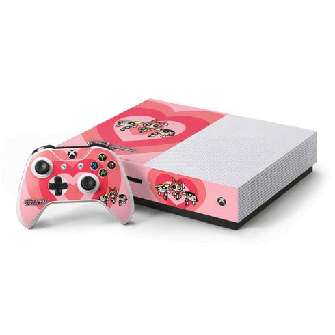 Cartoon Network Powerpuff Girls Hearts Xbox One S Console and Controller Bundle Skin