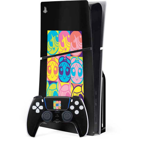 Cartoon Network Powerpuff Girls Neon PS5 Slim Disk Bundle Skin