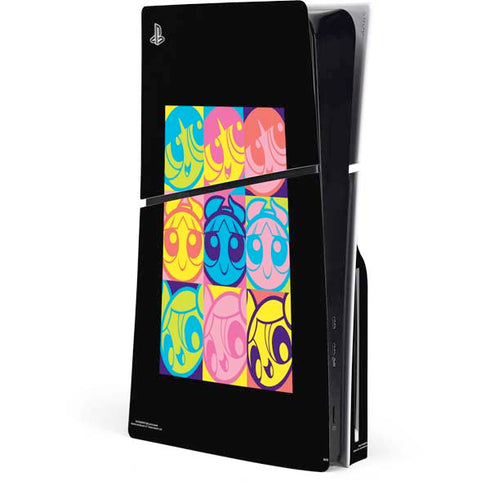 Cartoon Network Powerpuff Girls Neon PS5 Slim Disk Console Skin