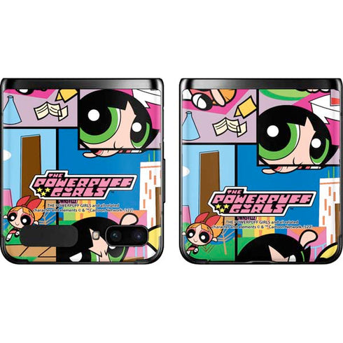 Cartoon Network Powerpuff Girls Patches Galaxy Z Flip Skin