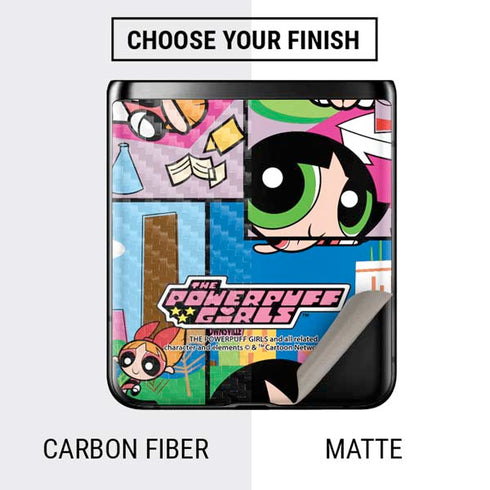 Cartoon Network Powerpuff Girls Patches Galaxy Z Flip Skin