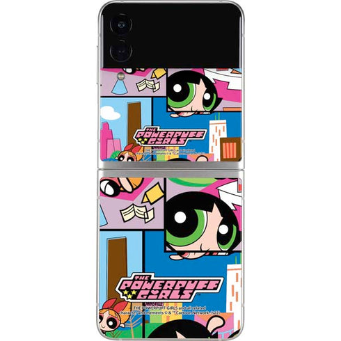 Cartoon Network Powerpuff Girls Patches Galaxy Z Flip3 5G Skin