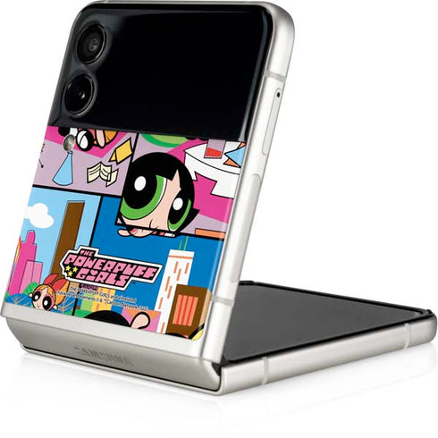 Cartoon Network Powerpuff Girls Patches Galaxy Z Flip3 5G Skin
