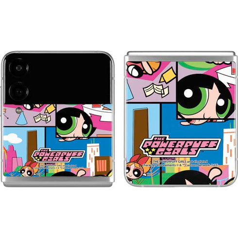 Cartoon Network Powerpuff Girls Patches Galaxy Z Flip4 5G Skin