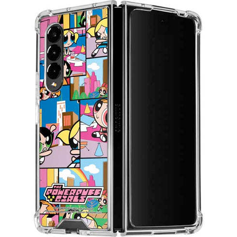 Cartoon Network Powerpuff Girls Patches Galaxy Z Fold4 5G Clear Case