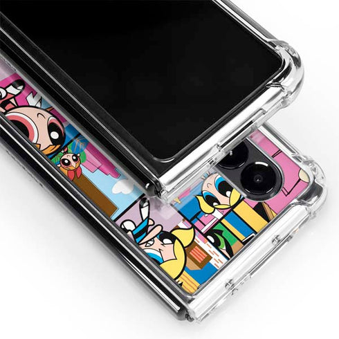 Cartoon Network Powerpuff Girls Patches Galaxy Z Fold4 5G Clear Case