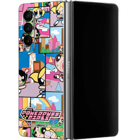 Cartoon Network Powerpuff Girls Patches Galaxy Z Fold4 5G Skin