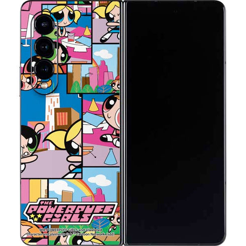 Cartoon Network Powerpuff Girls Patches Galaxy Z Fold4 5G Skin