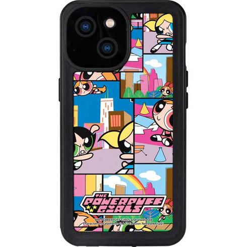 Cartoon Network Powerpuff Girls Patches iPhone 15 Waterproof Case