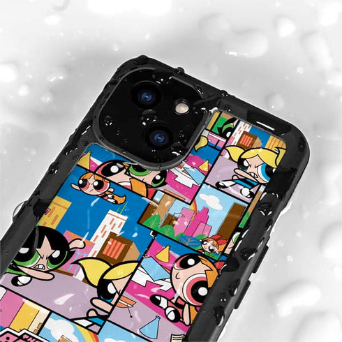 Cartoon Network Powerpuff Girls Patches iPhone 15 Waterproof Case