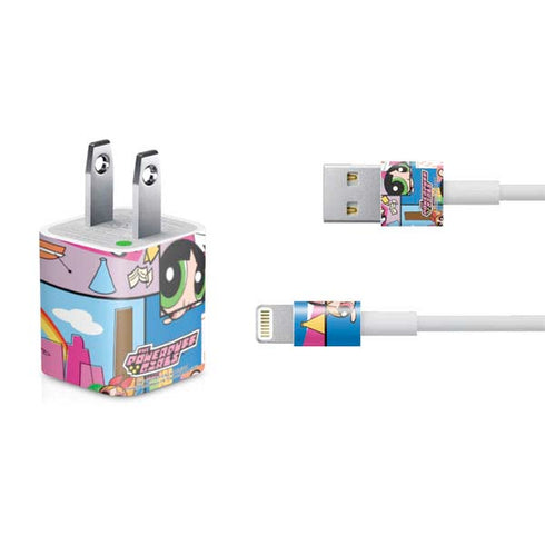 Cartoon Network Powerpuff Girls Patches iPhone Charger (5W USB) Skin