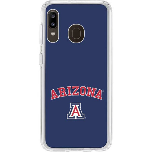 University of Arizona Primary Logo Blue Galaxy A20 Clear Case