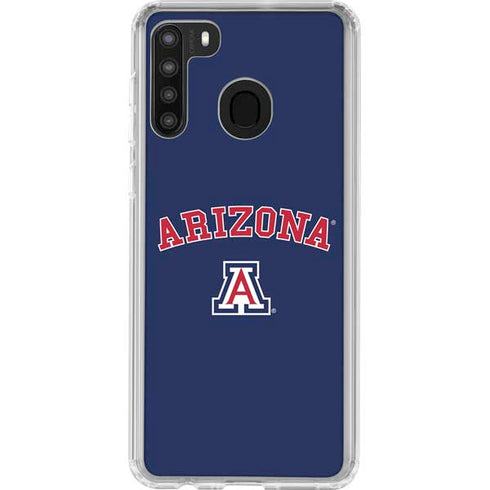 University of Arizona Primary Logo Blue Galaxy A21 Clear Case