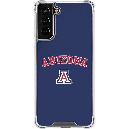 University of Arizona Primary Logo Blue Galaxy S21 FE Clear Case