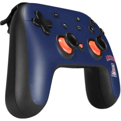 University of Arizona Primary Logo Blue Google Stadia Controller Skin