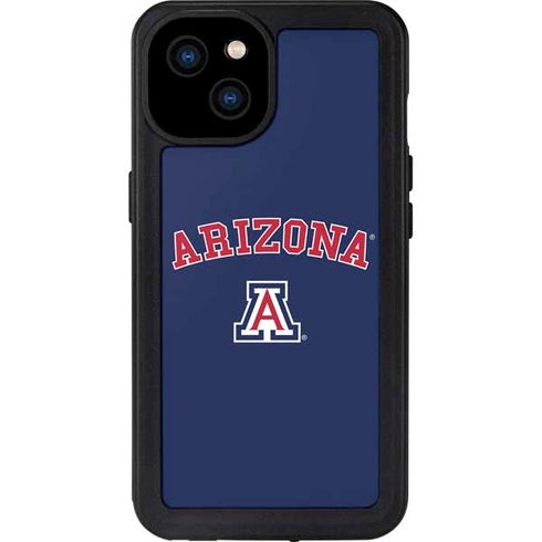 University of Arizona Primary Logo Blue iPhone 15 Plus Waterproof Case