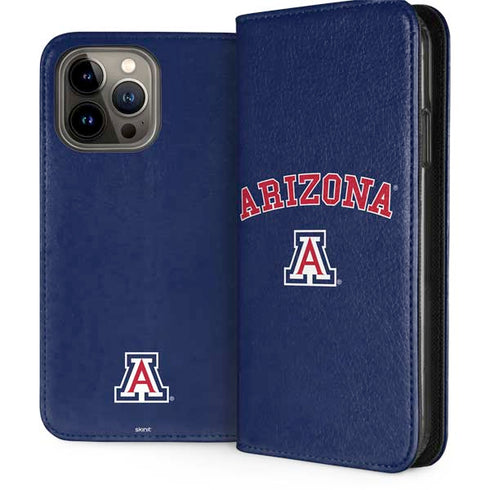 University of Arizona Primary Logo Blue iPhone 15 Pro Max Folio Case