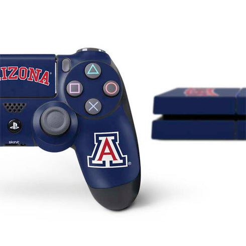 University of Arizona Primary Logo Blue PS4 Console and Controller Bundle Skin