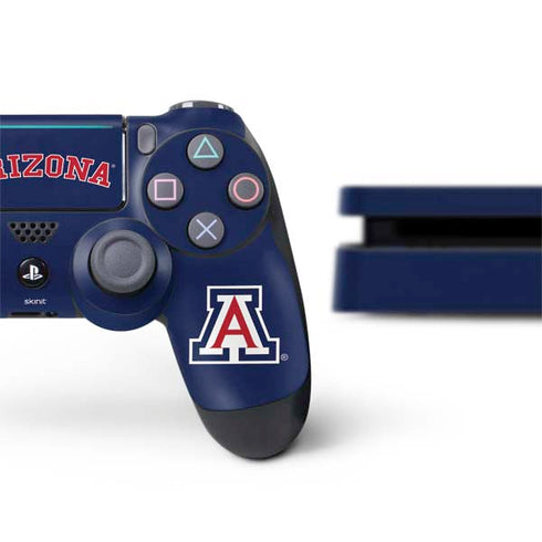 University of Arizona Primary Logo Blue PS4 Slim Bundle Skin