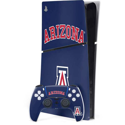 University of Arizona Primary Logo Blue PS5 Slim Digital Edition Bundle Skin